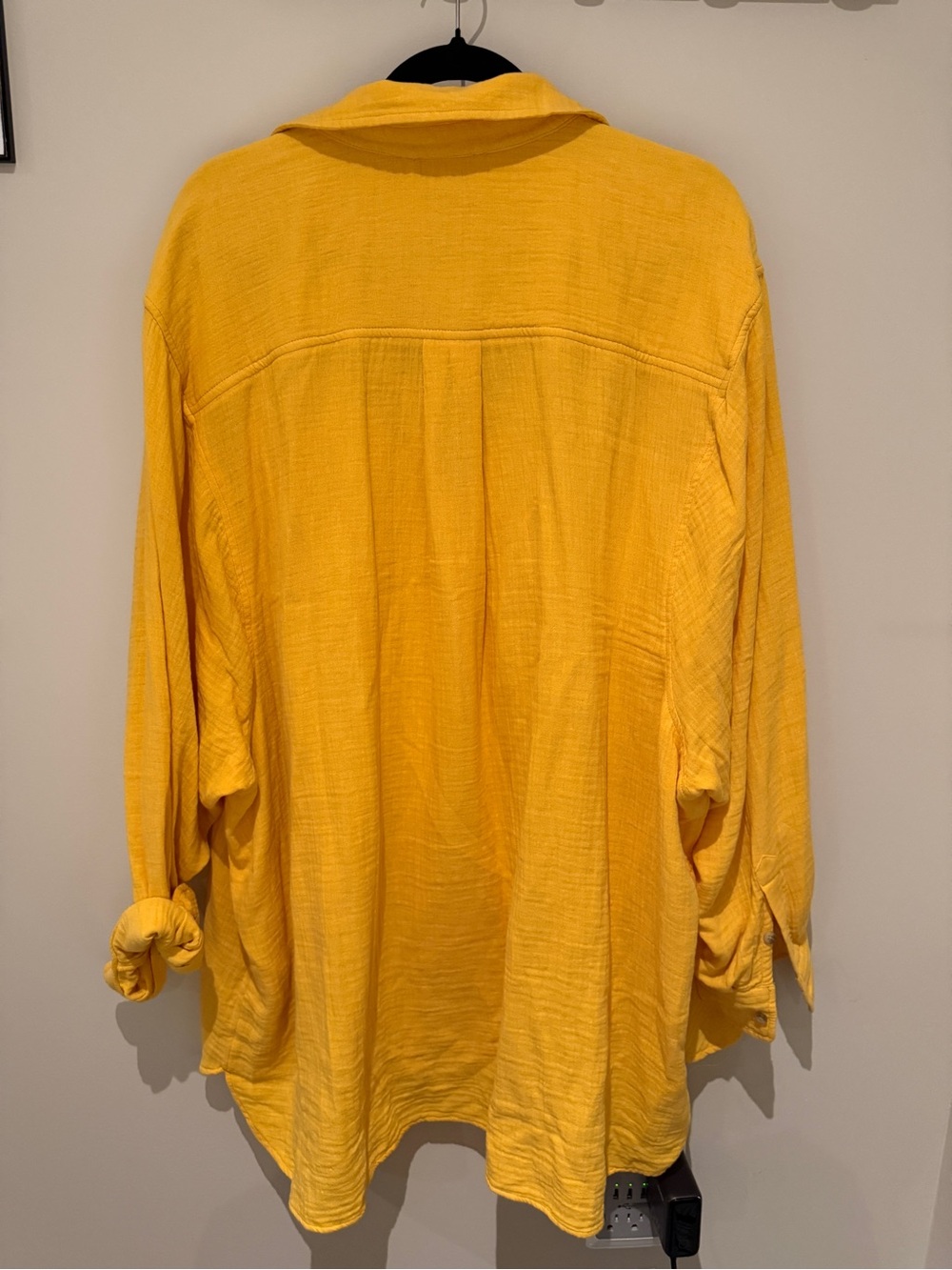Roots Yellow Cotton Gauze Button Front Shirt 3X Plus Size Oversized - Picture 2 of 6